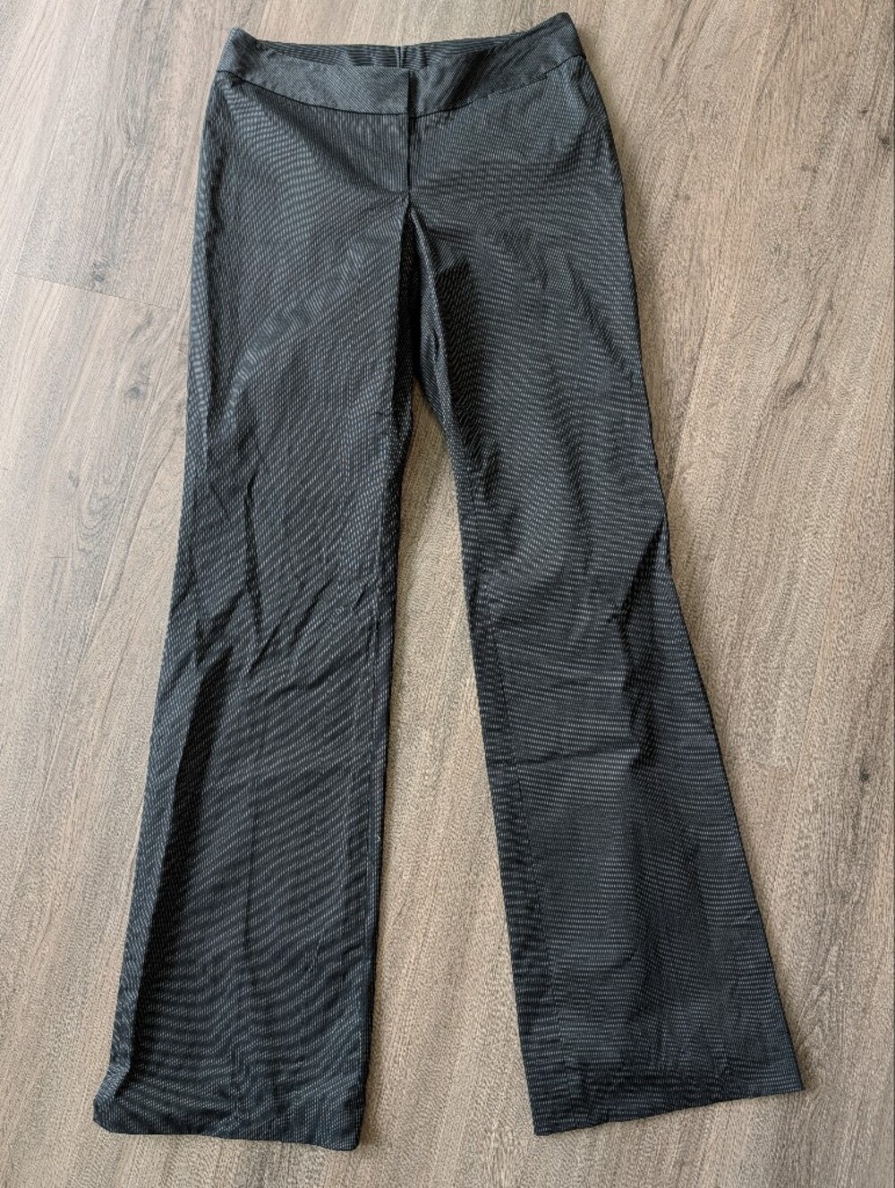 Classiques Entier Black Women's Dotted Pinstriping Flared Leg Trousers
